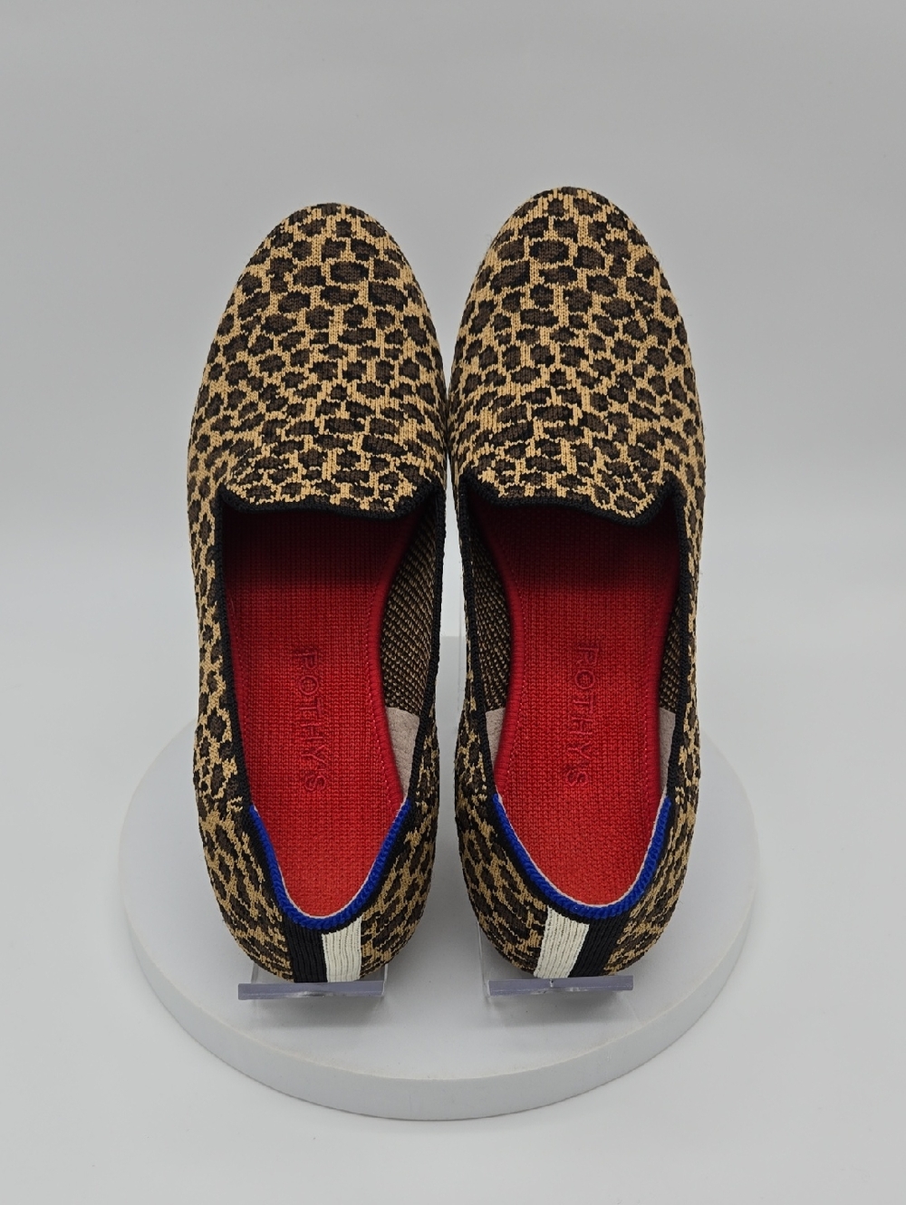 Rothy's Leopard Print Flats with Red Insole
